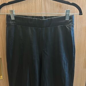 Aritzia black leather flare pants